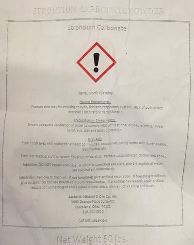 Strontium Carbonate - 1 lb.